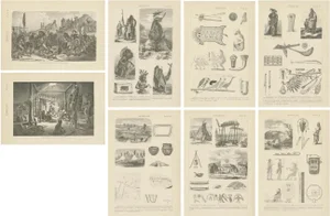 Illustrations of Johann Heck and Daniel Brinton, Various Scenes, Figures and Objects of North America, 1886, Prints, Set of 8