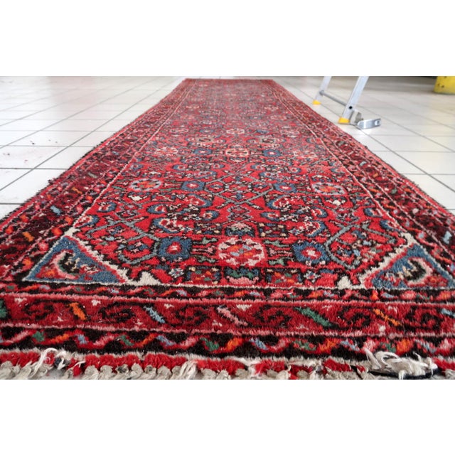 1920s, Distressed Antique Persian Hamadan Runner 2.8' X 9.11' For Sale - Image 4 of 12