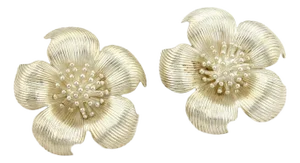 Tiffany & Co. Large Dogwood Flower Sterling Silver Clip On Earrings