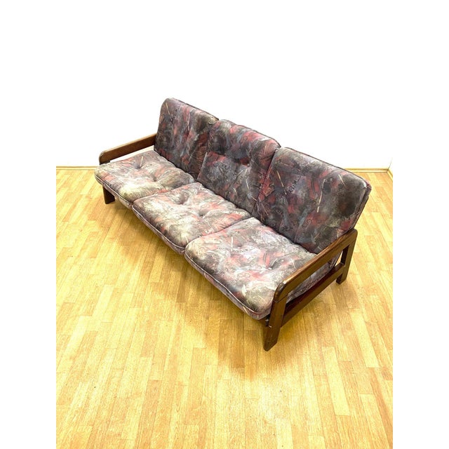 Wood Vintage Sofa in Wooden Frame, 1970s For Sale - Image 7 of 10