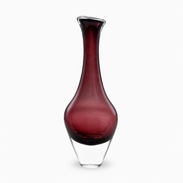 Mid-Century Modern Sommerso Glass Vase by Nils Landberg for Orrefors, 1960s For Sale - Image 3 of 12