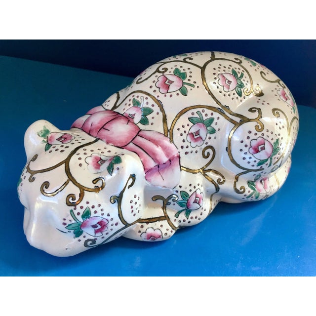 Vintage Chinoiserie Ceramic Cat For Sale - Image 9 of 9