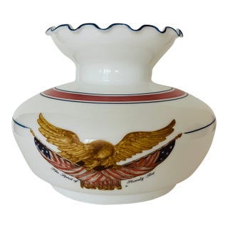 Antique American Ragle Milk Glass Lamp Shade For Sale