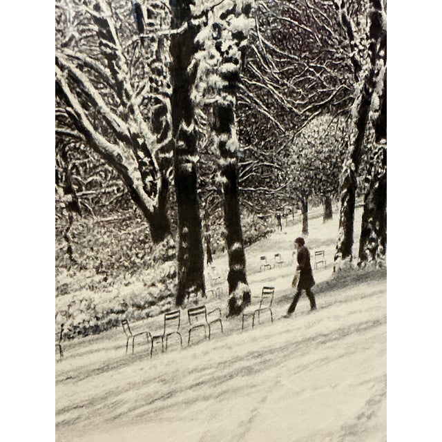 Wood 1980s Harold Altman Signed Limited Edition Etching “January, Jardin Du Luxembourg” For Sale - Image 7 of 9