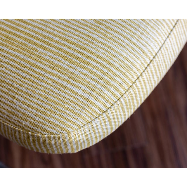 Vintage Chrome Armchair With Imperfect Yellow and White Stripes the Fabric Is by Kelly Wearstler Celled "Vertex" , and Is Suitable for Indoor/Outdoor For Sale In Columbia, SC - Image 6 of 7