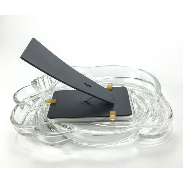 1980’s 4 X 6 Carved Glass Heavy Photo Frame For Sale In Portland, ME - Image 6 of 8