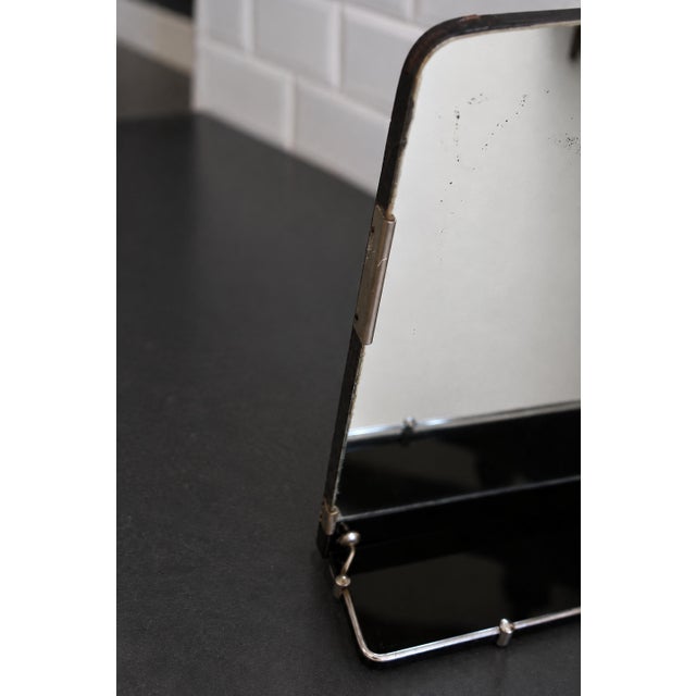 Art Deco Bathroom Mirror with Shelf and Chrome Gallery, France, 1930s For Sale - Image 10 of 12