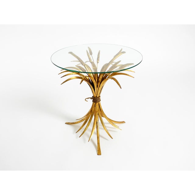 Mid-Century Modern Mid-Century Gilded Floral Side Table with Glass Top by Hans Kögl, 1960s For Sale - Image 3 of 18