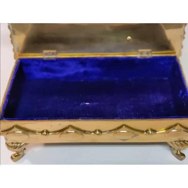 Vintage Large Brass Hinged Violin Storage Box For Sale In Atlanta - Image 6 of 12