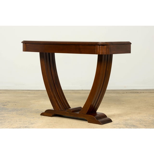 1930s French Art Deco Walnut Console Table For Sale In New York - Image 6 of 18