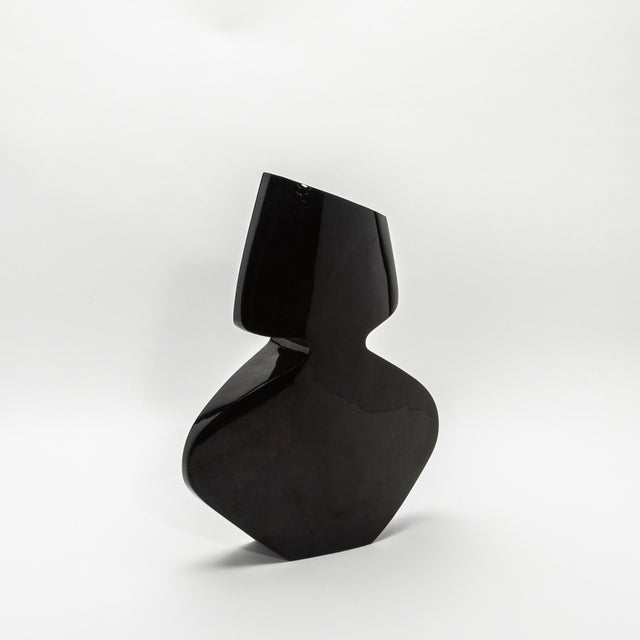 R & Y Augousti Modern Sculptural Vase in Black Shell by R&y Augousti For Sale - Image 4 of 11