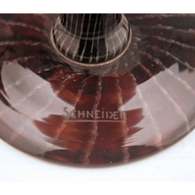 Glass Early 20th Century Art Déco French Art Glass Footed Vase by German Artist Charles Schneider For Sale - Image 7 of 11