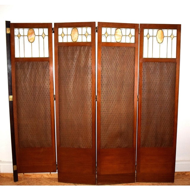 Brown Antique Art Nouveau Folding Screen, Vienna For Sale - Image 8 of 8