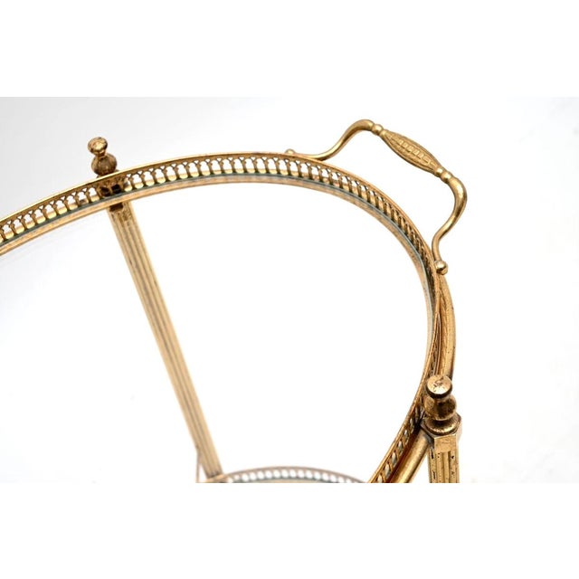Gold Vintage French Brass Drinks Trolley, 1960s For Sale - Image 8 of 11