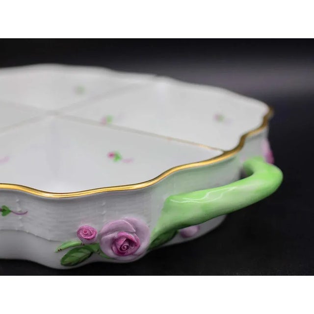 White Vintage Tray in Herend Porcelain For Sale - Image 8 of 10