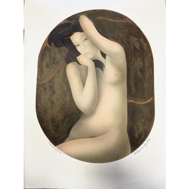 Alain Bonnefoit, Timidity with Nude, 1981, Lithograph For Sale - Image 6 of 6