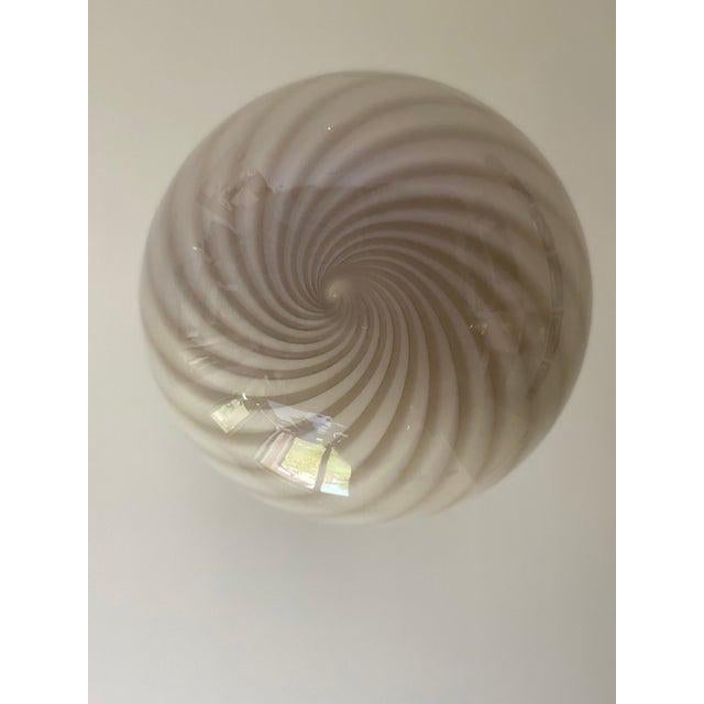 Tan Beige and White Sphere Pendant Lamp in Murano Glass by Simoeng For Sale - Image 8 of 14
