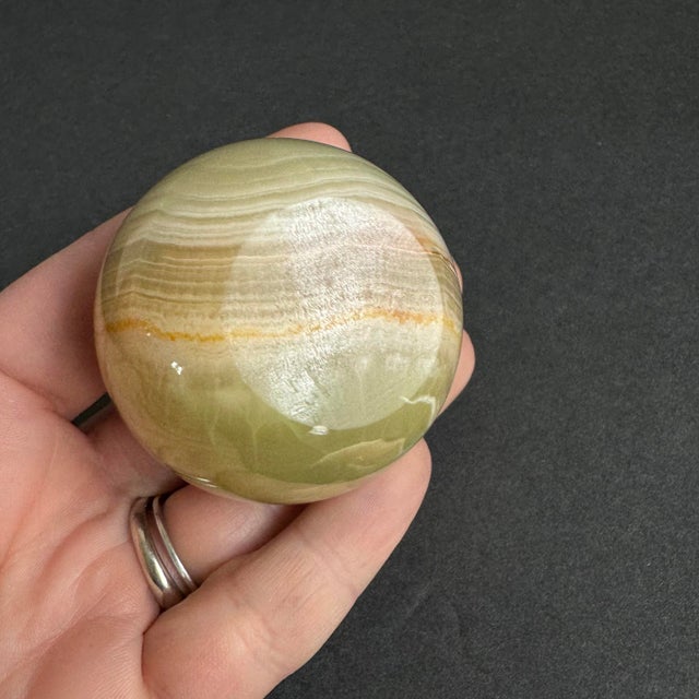 Gemstone Vintage Onyx Apple Paperweight Petite Genuine Stone Sculpture For Sale - Image 7 of 8
