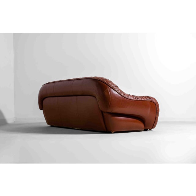 Capriccio Sofa in Scrunched Leather from Eurosalotto, 1970s For Sale - Image 4 of 13
