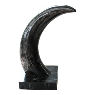 Ext. Lrg Mounted Polished Faux Horn For Sale