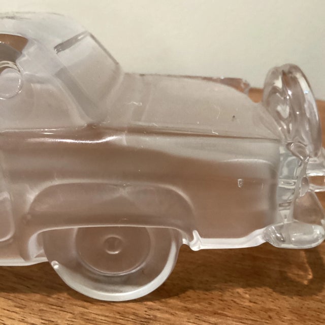 Transparent Mid 20th Century Hofbauer Frosted Crystal Glass Ford Thunderbird 1956s For Sale - Image 8 of 12