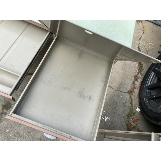 Tan Vintage General Fireproofing Company Metal Tanker Desk For Sale - Image 8 of 13