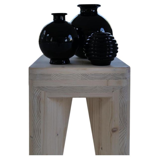 Art Deco Black Vases by Harald Notini for Pukeberg, Sweden 1930s, Set of 3 For Sale - Image 14 of 14