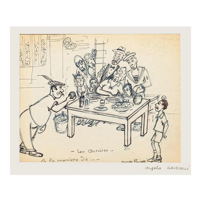 Angelo Griscelli, Figures, 20th Century, Original Work on Paper For Sale