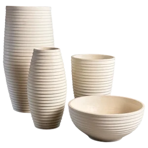 White Ceramic Set with Textured Design by Bitossi, 1990s, Set of 4