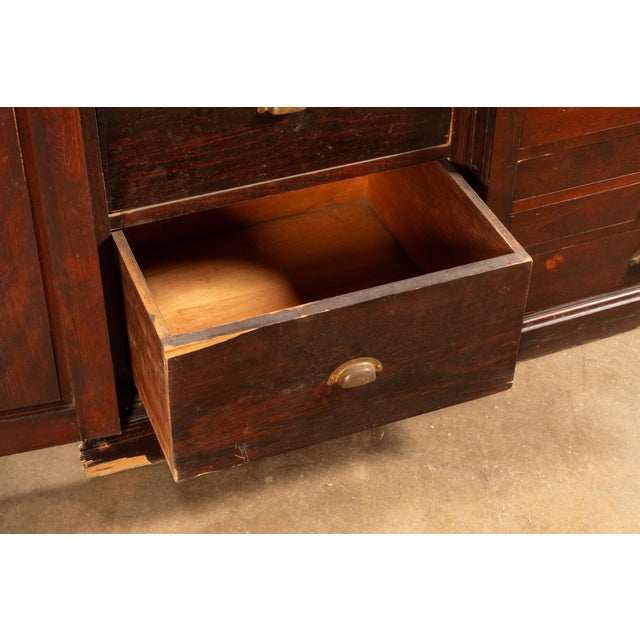 1940s Vintage Mahogany Flat File Cabinet For Sale - Image 10 of 11