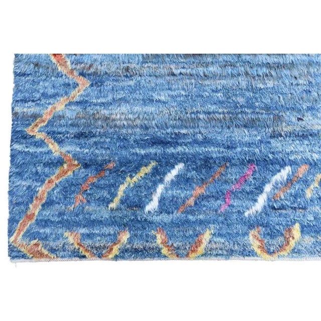 Abstract Moroccan Design Rug 7'9"x9'7" For Sale - Image 4 of 5