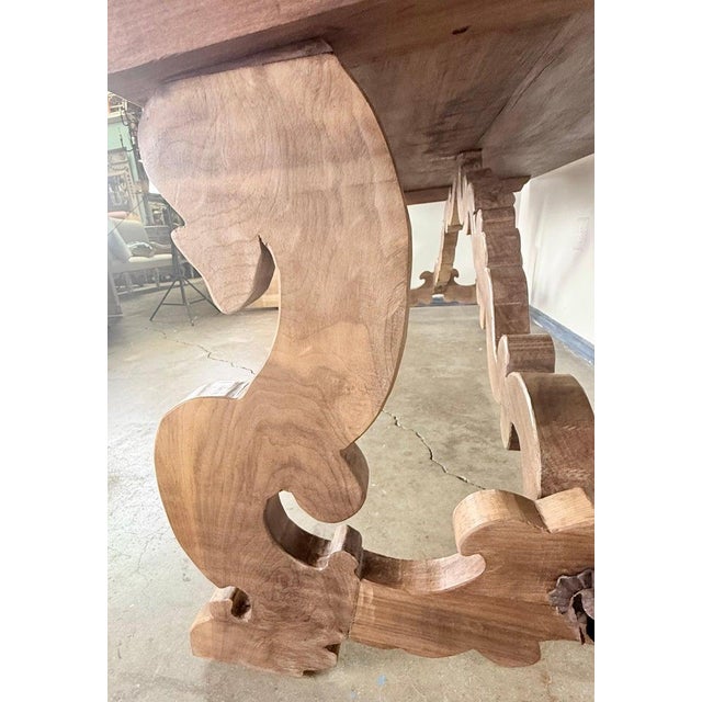 Spanish Revival Style Ten-Foot Dining Table in Solid Walnut For Sale - Image 10 of 10