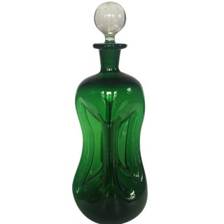 Holmgaard Kluk Kluk Green Decanter and Stopper For Sale