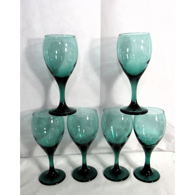 This is a set of 6 vintage Libbey stemmed glasses. Barely used, excellent condition. One glass has an extra little blip of...