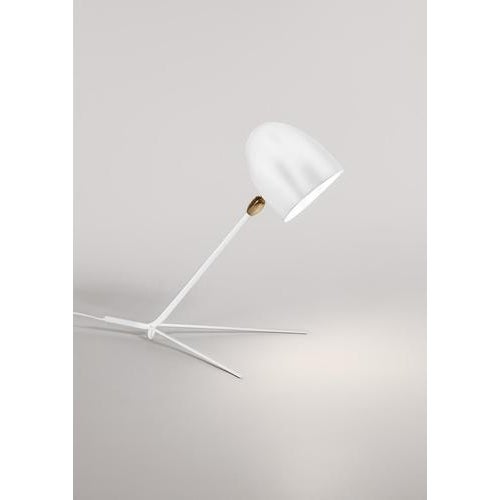 Mid-Century Modern White Cocotte Table Lamp by Serge Mouille For Sale - Image 3 of 6