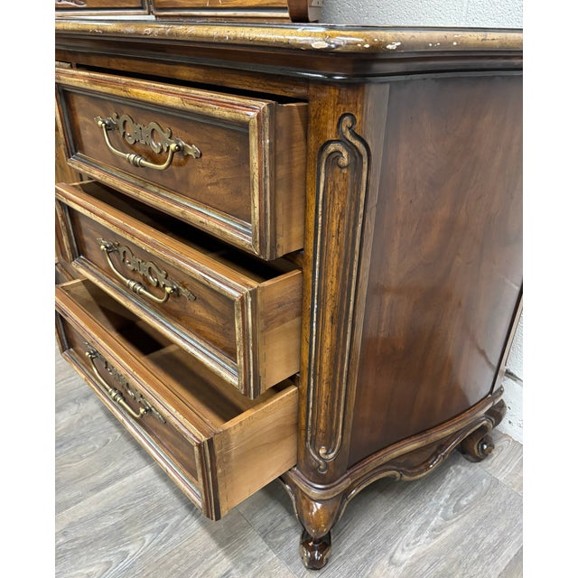 Vintage Drexel Heritage Brittany Collection French Provincial Louis XV Dresser For Sale - Image 14 of 17