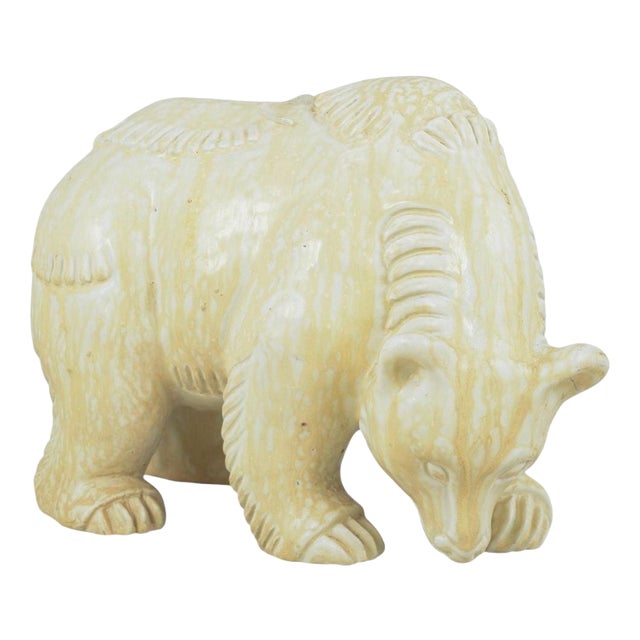 Large Stoneware Figure of Polar Bear by Gunnar Nylund for Rörstrand For Sale