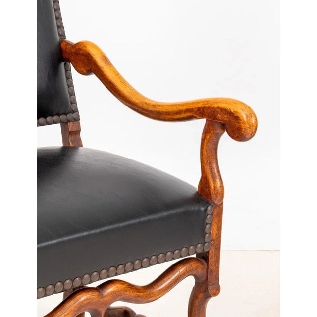 Louis XIV Style Walnut Fauteuil, Pair For Sale - Image 4 of 7