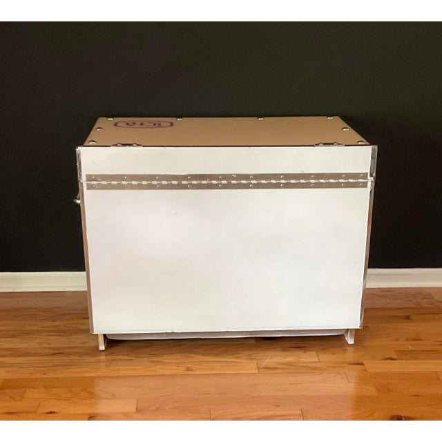 Ltd 1970s Vintage Ltd Reverse Painted Lucite Designer Accent Storage Chest For Sale - Image 4 of 13