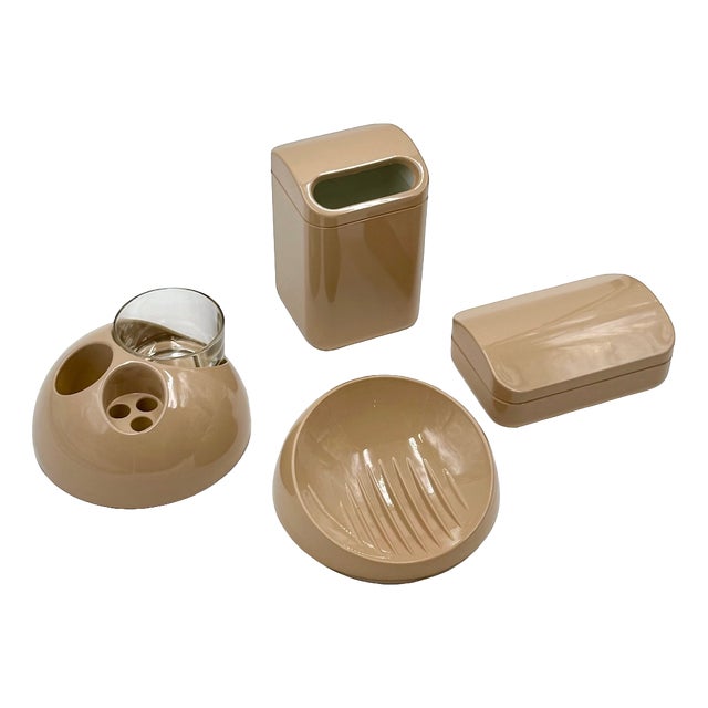 Vintage Bathroom Set, 1970s, Set of 4 For Sale