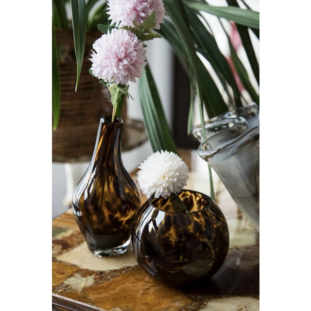 Vintage Leopard Small Round Brown Vase For Sale In New York - Image 6 of 6