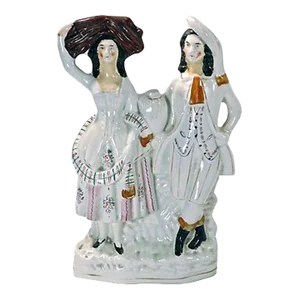 Antique English Staffordshire Couple