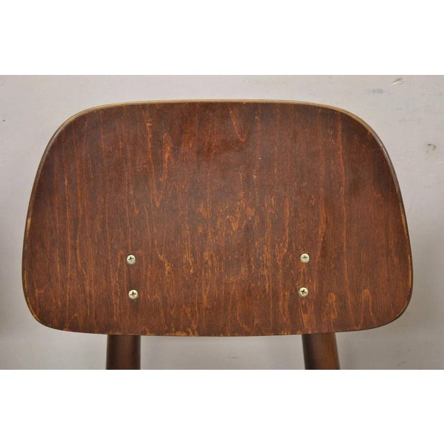 Brown Vintage Thonet Mid Century Modern Bentwood Walnut Dining Chairs - Set of 4 For Sale - Image 8 of 12