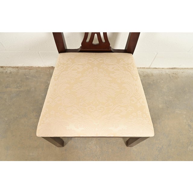 Wood Thomasville Georgian Carved Mahogany Dining Chairs, Set of Four For Sale - Image 7 of 13