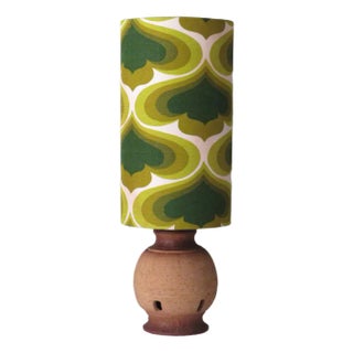 Pottery Table Lamp with New Custom Lampshade from Massive For Sale