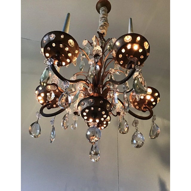 French 1920's French Antique Louis XV Style 18thc Rococo Maison Bagues Chandelier For Sale - Image 3 of 13