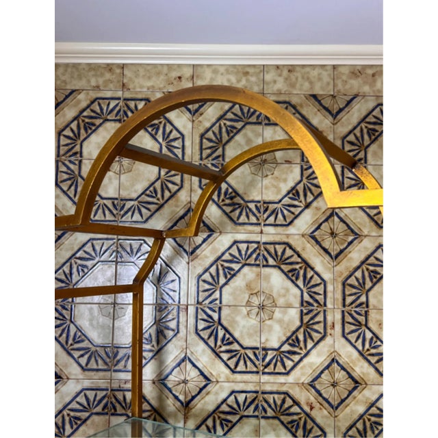 Mid 20th Century Italian Neoclassical Gilt Iron Etagere With Glass Shelves For Sale In New York - Image 6 of 7