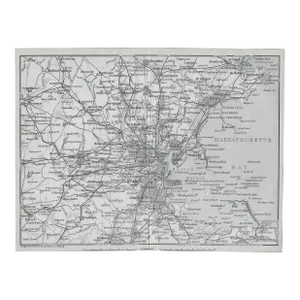 1909 Antique Map of Boston and Massachusetts Bay