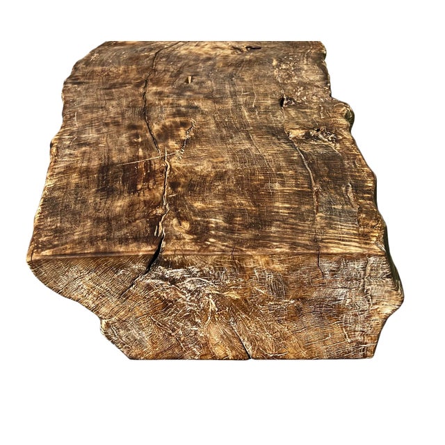 Vintage Large Lychee Slab Lobby Bench For Sale - Image 11 of 12