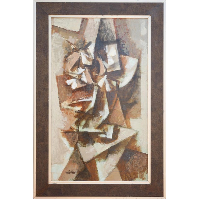 David Adickes "Abstract Bouquet, Browns #1" Modern Abstract Cubist Floral Still Life Painting, 2007 For Sale - Image 4 of 10